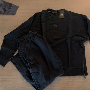 Under Armour men’s loose ottoman fleece crew outfit